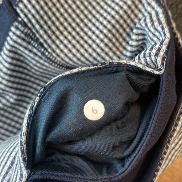 Lululemon‎ Coast To Class Pant Gingham Inkwell Size 6 Navy White - Picture 9 of 10